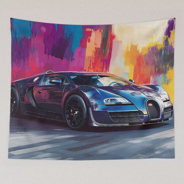Item preview, Midnight Blue Bugatti Veyron – Sleek Pop Art Wall Art III designed and sold by AutoPopStudio.