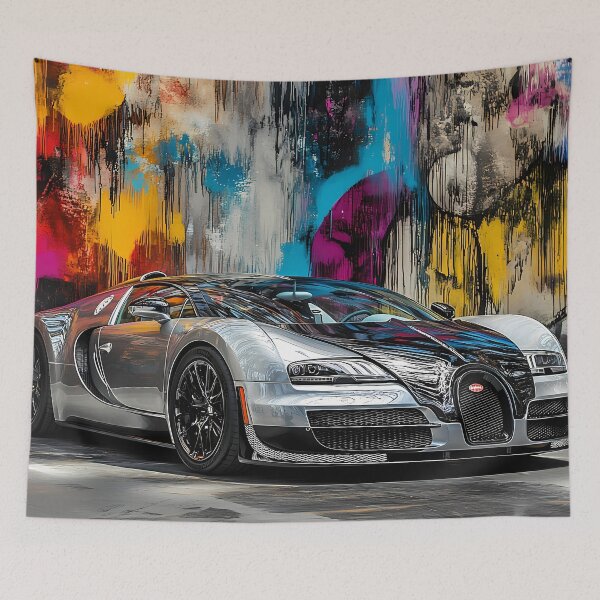 Item preview, Orion Silver & Gold Bugatti Veyron – Elegant Pop Art Wall Art II designed and sold by AutoPopStudio.
