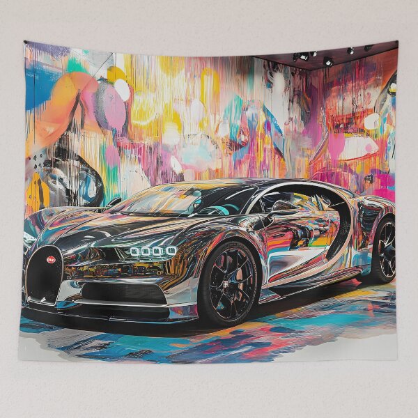 Item preview, Orion Silver & Gold Bugatti Veyron – Elegant Pop Art Wall Art designed and sold by AutoPopStudio.