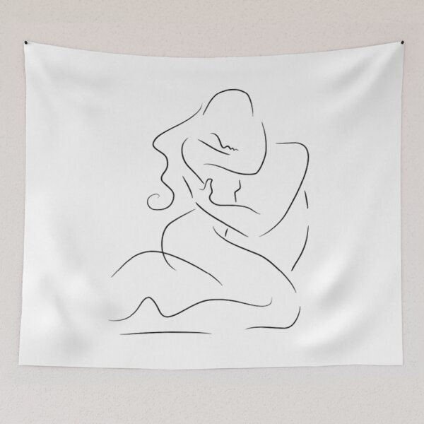 Item preview, Line Drawing Romantic Couple Intimate designed and sold by Vicky021.