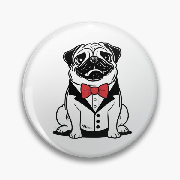 Item preview, Classy Pug in Tuxedo – Funny Dog Art designed and sold by LOLThreads.
