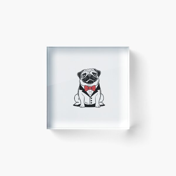 Item preview, Classy Pug in Tuxedo – Funny Dog Art designed and sold by LOLThreads.