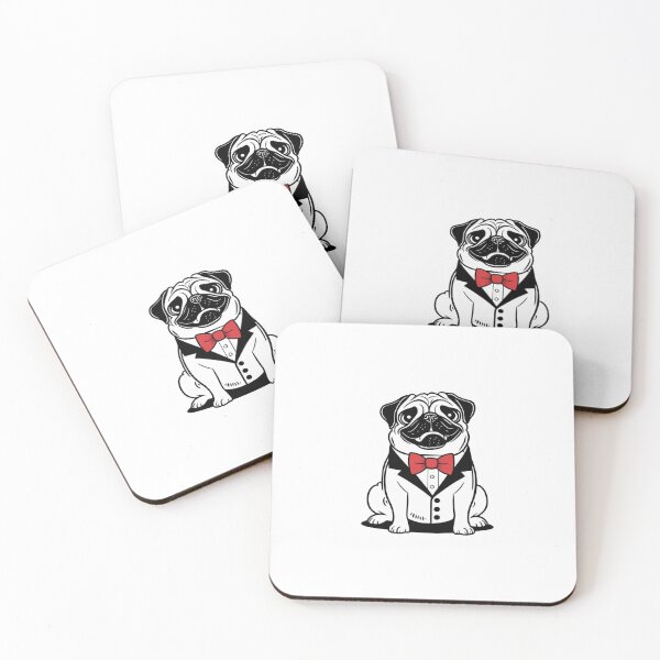 Item preview, Classy Pug in Tuxedo – Funny Dog Art designed and sold by LOLThreads.