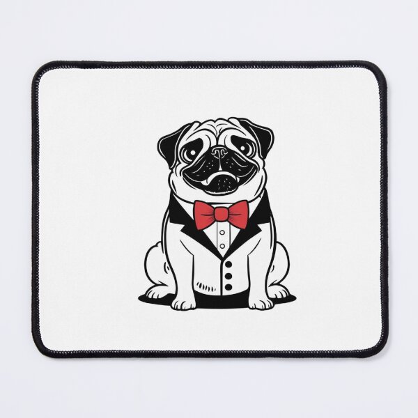 Item preview, Classy Pug in Tuxedo – Funny Dog Art designed and sold by LOLThreads.