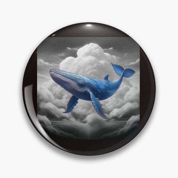 Item preview, Blue Whale in Black and White sky designed and sold by artisticoping.