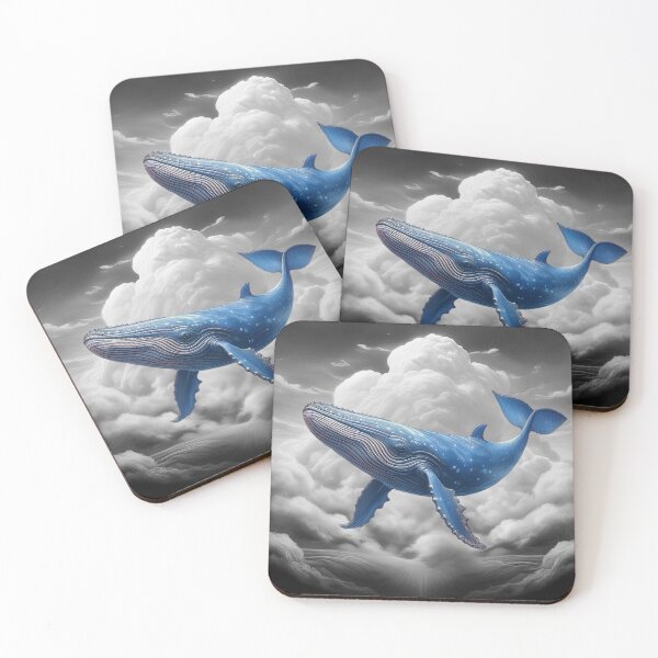Item preview, Blue Whale in Black and White sky designed and sold by artisticoping.