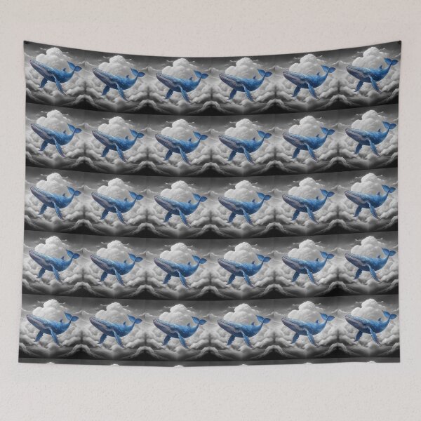 Item preview, Blue Whale in Black and White sky designed and sold by artisticoping.