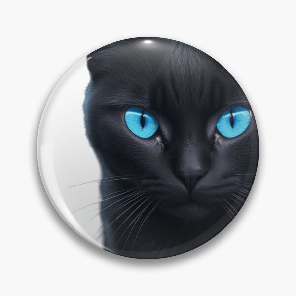 Item preview, Mystical Black Cat with Piercing Blue Eyes - Gothic Pet Art designed and sold by TopUpDesign.