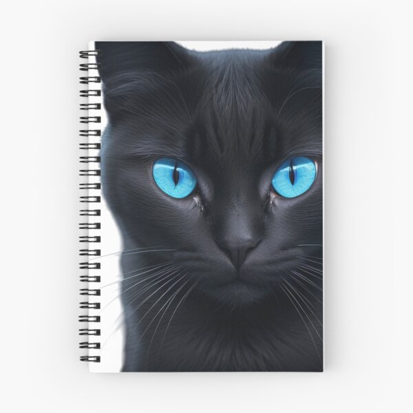 Item preview, Mystical Black Cat with Piercing Blue Eyes - Gothic Pet Art designed and sold by TopUpDesign.