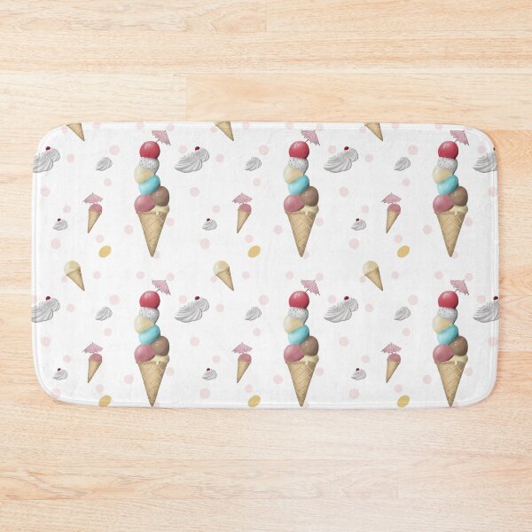 Item preview, waffle ice cream with cream, summery pattern designed and sold by CrocoDi.