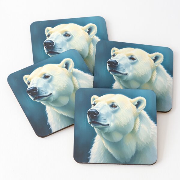 Item preview, Polar Bear Portrait Oil Painting Style Arctic Animal designed and sold by kakarikihill.
