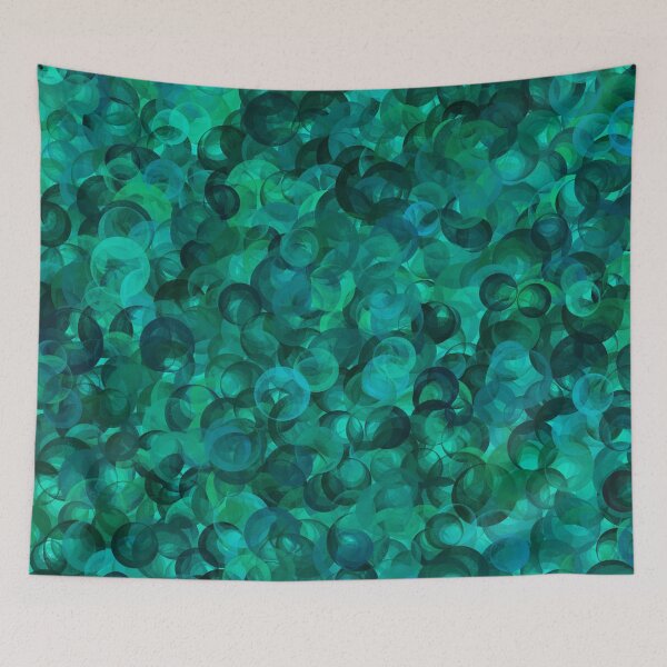 Item preview, Green bubbles Abstract Art designed and sold by Fantacaroo Designs.