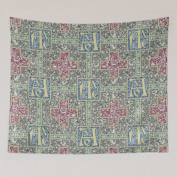 Item preview, Ave Millefleur Damask with Crosses designed and sold by Daniel Mitsui.