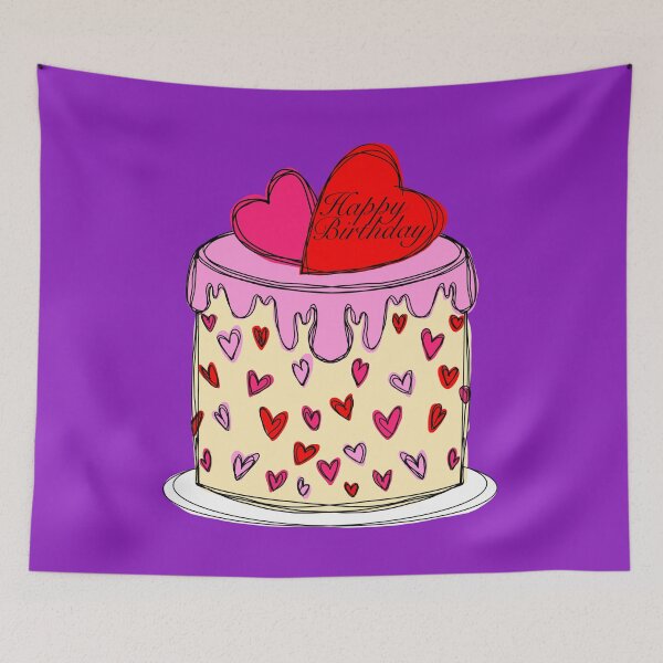 Item preview, Happy Birthday Valentine Theme Cake  designed and sold by missmann.