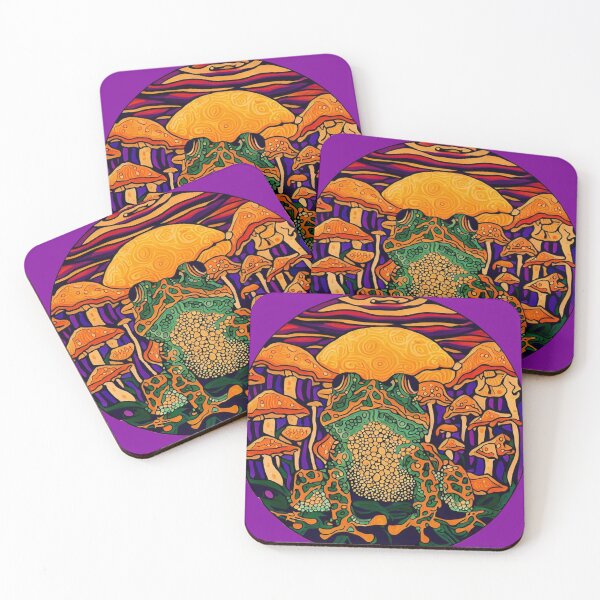 Item preview, Circle Retro Sunset Frog Gorgeous Retro Sunset Klimt Frog  designed and sold by CristalleLisa.