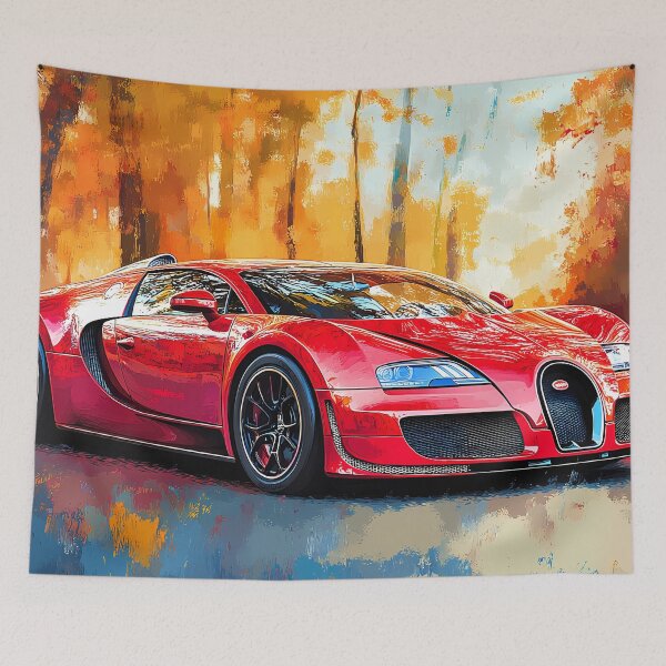 Item preview, Red & Black Bugatti Veyron – Striking Pop Art Wall Art designed and sold by AutoPopStudio.