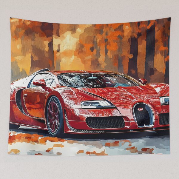 Item preview, Red & Black Bugatti Veyron – Striking Pop Art Wall Art II designed and sold by AutoPopStudio.