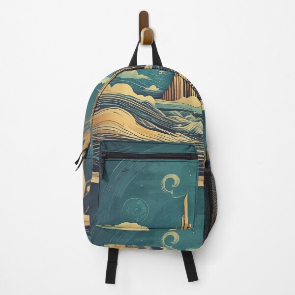 Item preview, gold city and wave designed and sold by SabyDigitalArt.