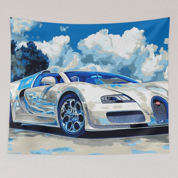 Item preview, Pop Art Painting – Bugatti Veyron 16.4 Grand Sport L’Or Blanc Edition designed and sold by AutoPopStudio.
