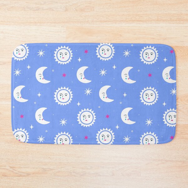 Item preview, sun, moon, stars on blue background designed and sold by burbura.