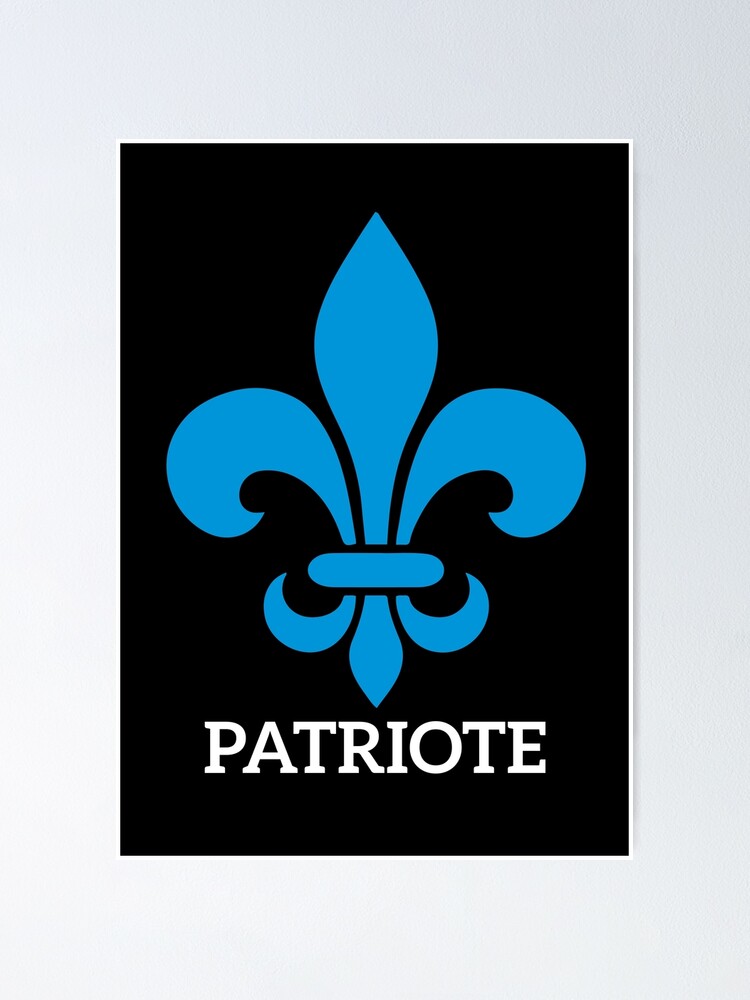 Quebec France Royal Blue Fleur De Lys Modern Patriot Pq Qc French Francais On Black Background Poster By Iresist Redbubble