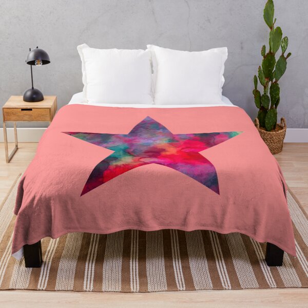 Item preview, Asymmetric five-pointed star with a red abstract background. designed and sold by fishwithout.