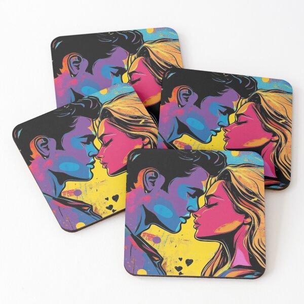 Item preview, Colorful and Vibrant Illustration of a Romantic Passionate Couple designed and sold by Vicky021.