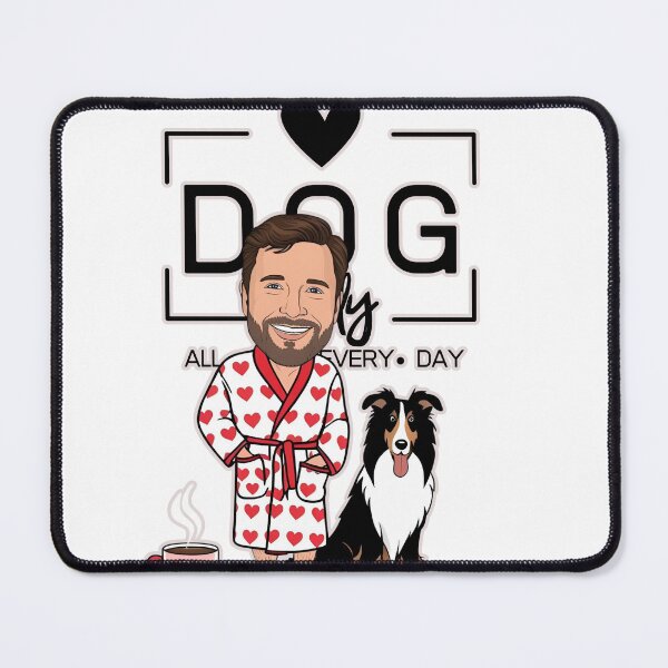 Item preview, Dog Dad All Day Every Day – Cozy Morning with a Rough Collie designed and sold by GoodyPaws.