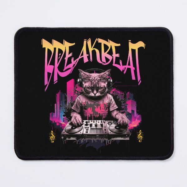Item preview, BREAKBEAT - Graffiti Kitty Dj (Pink) designed and sold by Discothreadz.