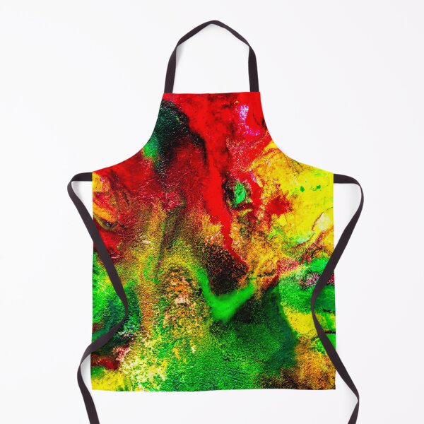 Item preview, Foto de una pintura acrílica abstracta. Flores rojo-amarillas. designed and sold by fishwithout.
