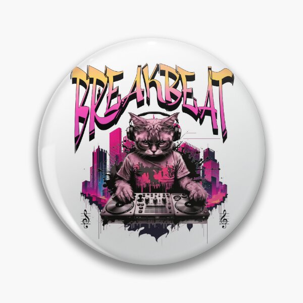 Item preview, BREAKBEAT  - Graffiti Kitty Dj (Pink/Black)  designed and sold by Discothreadz.