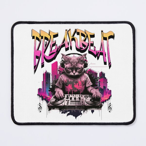 Item preview, BREAKBEAT  - Graffiti Kitty Dj (Pink/Black)  designed and sold by Discothreadz.