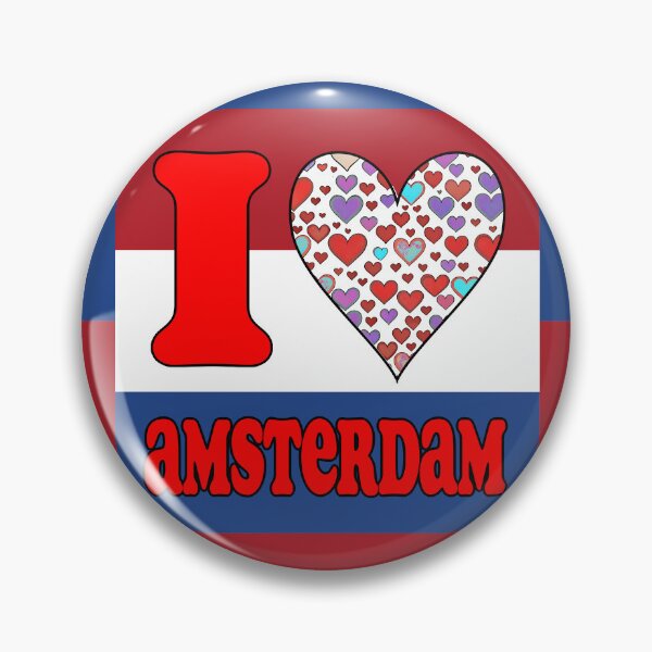 Artikelvorschau, Ich liebe Amsterdam – Herzdesign mit niederländischer Flagge | Reisesouvenir aus den Niederlanden entworfen und verkauft von Michael van der Hoorn.
