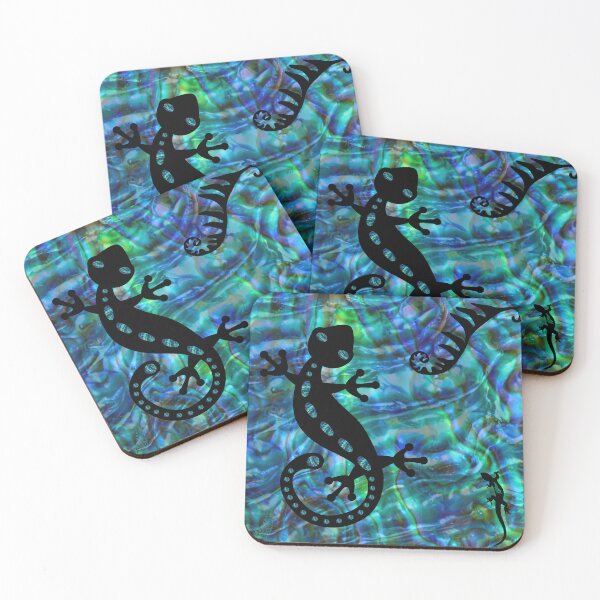 Item preview, Blue Green Paua Gecko. New Zealand. designed and sold by VibrantArtwork.