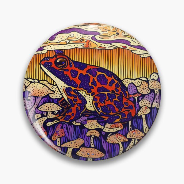 Item preview, Frog Gorgeous retro sunset Klimt frog round, art nouveu designed and sold by CristalleLisa.
