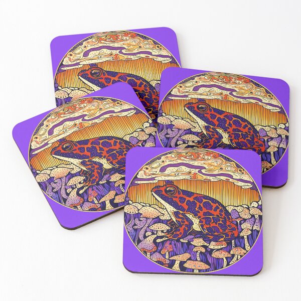 Item preview, Frog Gorgeous retro sunset Klimt frog round, art nouveu designed and sold by CristalleLisa.