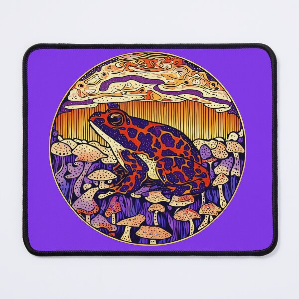 Item preview, Frog Gorgeous retro sunset Klimt frog round, art nouveu designed and sold by CristalleLisa.