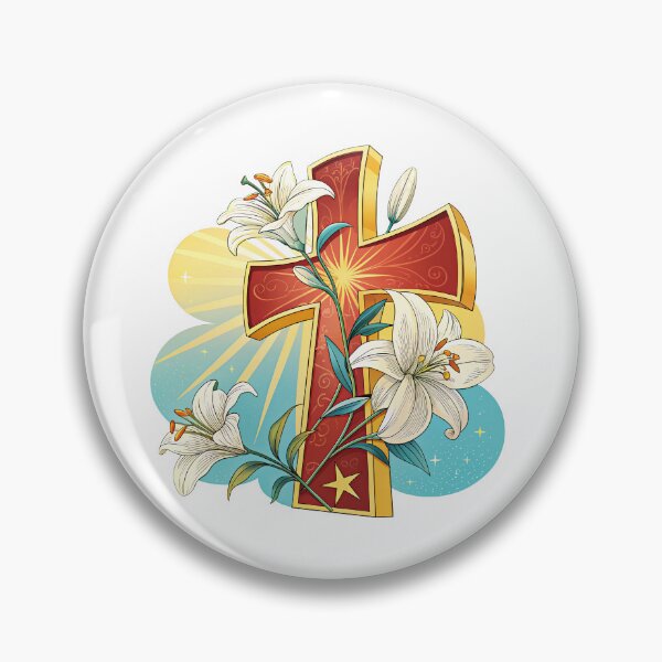 Item preview, Symbol of Faith – Cross with Lilies and Sun Rays designed and sold by GabbyKI261.