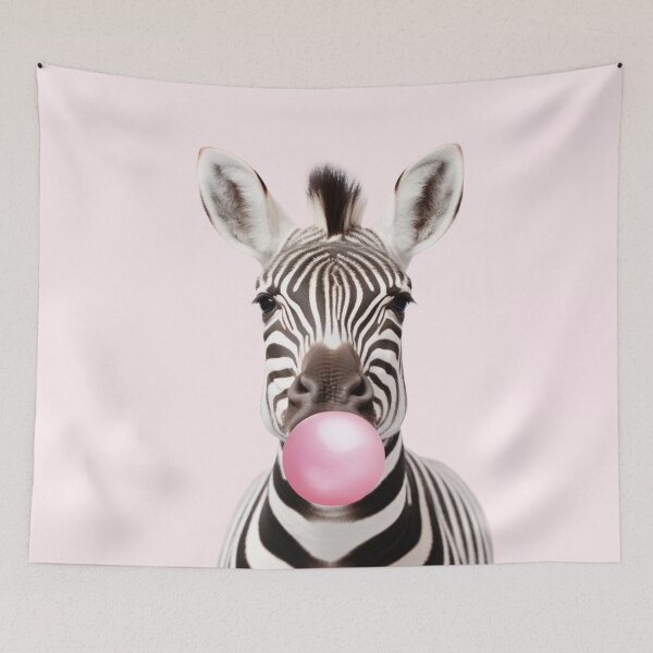Item preview, Zebra Blowing Pink Bubble Gum - Fun Animal Art designed and sold by Vibrantdream.