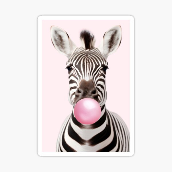 Item preview, Zebra Blowing Pink Bubble Gum - Fun Animal Art designed and sold by Vibrantdream.