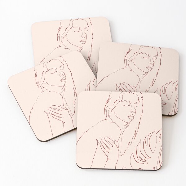 Item preview, Lueur, Tropical Nude Modern Bohemian Woman Line Art, Minimal Scandinavian Sketch Blush Drawing designed and sold by 83oranges.com.