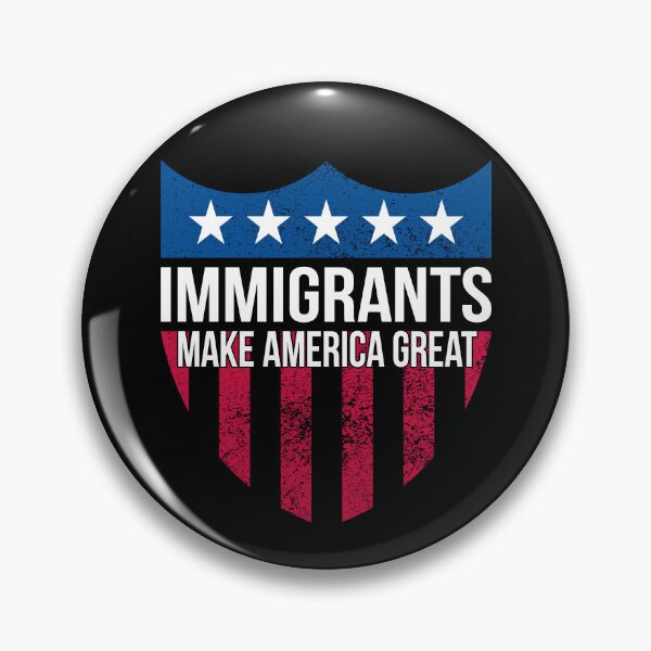 Item preview, Immigrants Make America Great: Patriotic Shield Design with American Flag – Celebrating Diversity, Unity, and Strength designed and sold by Prints-N-Tees.
