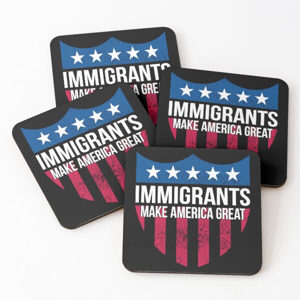 Item preview, Immigrants Make America Great: Patriotic Shield Design with American Flag – Celebrating Diversity, Unity, and Strength designed and sold by Prints-N-Tees.