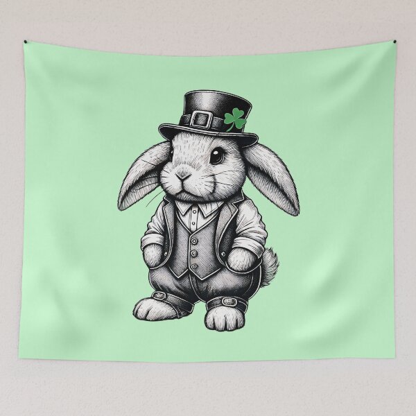 Item preview, St. Patrick’s Day Gentleman Rabbit designed and sold by TSQ.