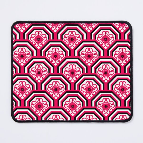 Item preview, Five-Petal Flower Pattern in Pink and Black Octagonal Frame designed and sold by Kittaya Saemee.