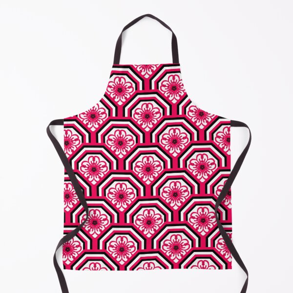 Item preview, Five-Petal Flower Pattern in Pink and Black Octagonal Frame designed and sold by Kittaya  Saemee.