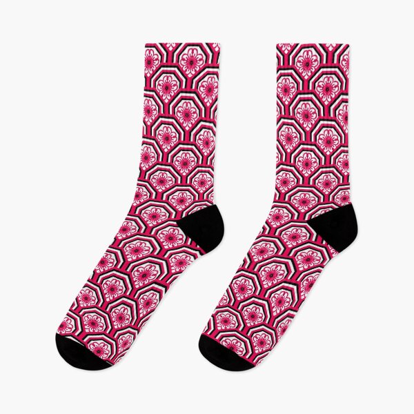 Item preview, Five-Petal Flower Pattern in Pink and Black Octagonal Frame designed and sold by Kittaya  Saemee.