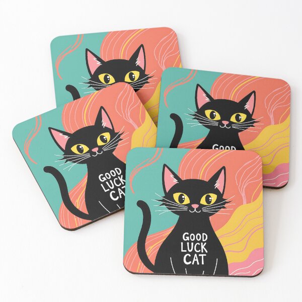 Item preview, Good Luck Cat - Colorful line art designed and sold by New Media.