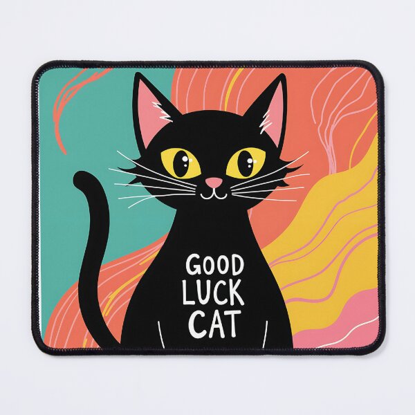 Item preview, Good Luck Cat - Colorful line art designed and sold by New Media.