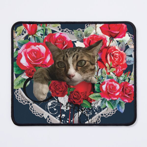 Item preview, Cat Red Roses And Lace Heart Valentine's Day designed and sold by HappyHavenStu.